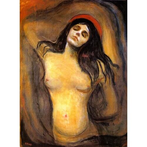 Oil Painting Reproduction on Linen Canvas,madonna-1894 by Edvard Munch,Free DHL Shipping,100% handmade,abstract oil painting