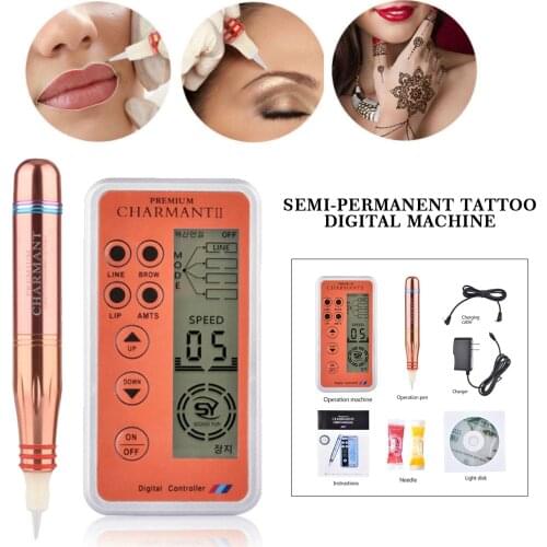Dermografo Digital Charmant Permanent Makeup Machine Kit for Eyebrow Lips Rotary Swiss Microblading MTS Professional Tattoo Pen