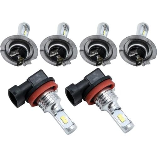Combo LED Headlight Fog Light Bulbs Kit 6000K For BMW 328i 325xi 330xi 2002-2006