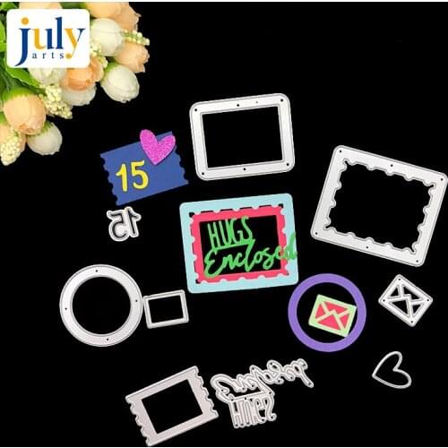 Julyarts 9PCS/LOT Metal Cutting Dies Cut Letter Heart Mail Envelope Tag Sleeve Scrapbook Paper Craft Card Emboss Punch Stencils