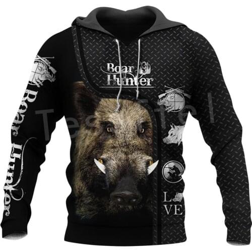Tessffel Hog Boar Hunter Animal Hunting Camo Tattoo 3DPrint Men/Women Autumn Pullover NewFashion Streetwear Funny Zip Hoodies A2
