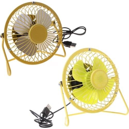 New USB Desk Fan Metal Mute Office Home Car Travel Personal Mini Table Portable Outdoor Fan 4" and 6" Optional Hot 37MC