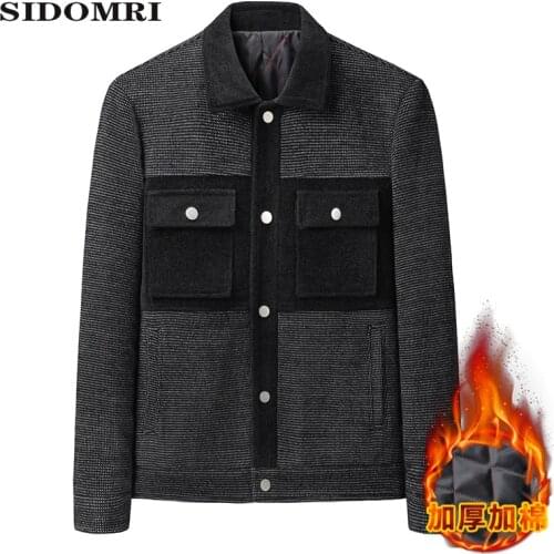 Autumn and winter mens jacket jacket fashion winter clothing plus plush thick cotton jacket large size fat warm mens jackets