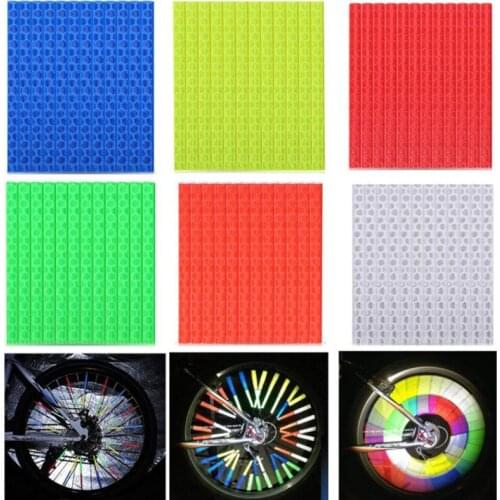 Dazzle reflective spoke ring dead fly road mountain bike warning strip steel wire card strip color card strip