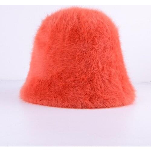 Bucket Hat Panama Fluffy Women Winter Angora Autumn Warm Holiday Outdoor Accessory For Lady