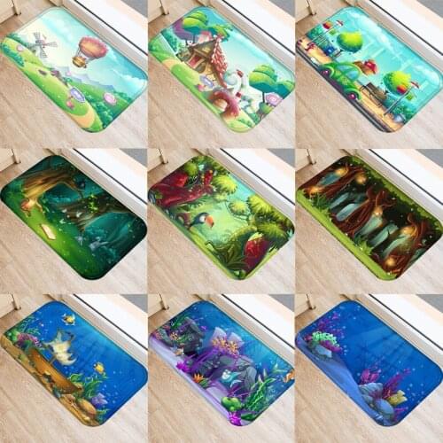 Sea Fish Carpet Kitchen Mat Forest Entrance Doormat Bedroom Home Floor Decoration Living Room Carpet Bathroom Anti-slip Rugs