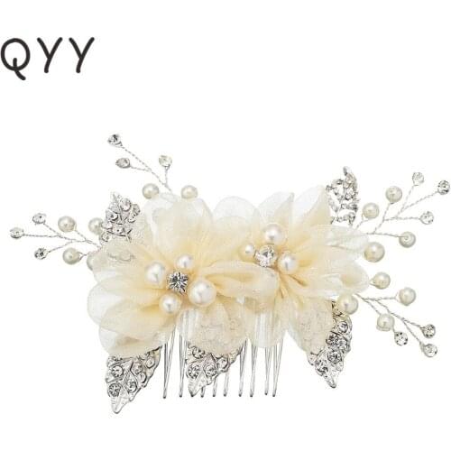 QYY Newest Fashion Pearl Wedding Hair Accessories Pearl Hair Clips 2019 bridal Hair Comb Pins for Women