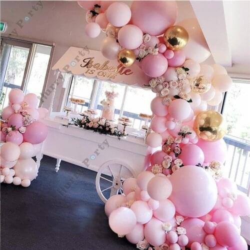 153Pcs Pink Balloons Garland 4D Gold Foil Globos For Wedding Decorations Valentines Day Baby Shower Kids Birthday Party Decor