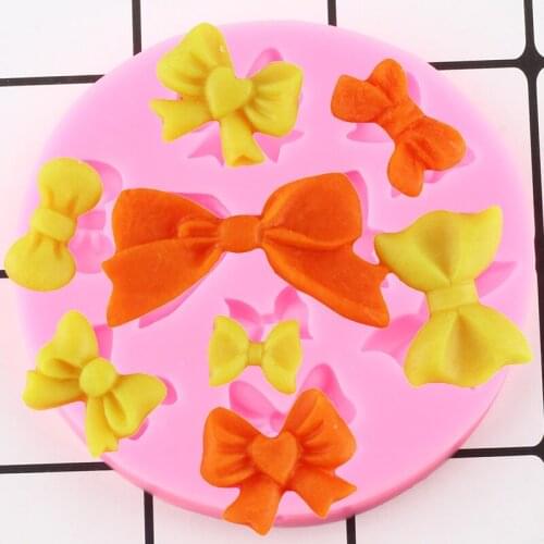 Sugarcraft Bow-knot Silicone Mold Cupcake Topper Fondant Mold DIY Wedding Cake Decorating Tools Candy Resin Clay Chocolate Molds
