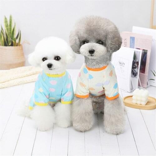Pet Dog Clothes Cute Puppy Costume Cartoon Dog Clothing For Small Dogs Shirt Vest Cloud Printed Outfit For Dogs Pets Clothing