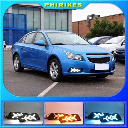 2 pcs LED DRL Driving Daytime Running Light With Turn Signal lamp for chevrolet cruze 2009 2010 2011 2012 2013 2014