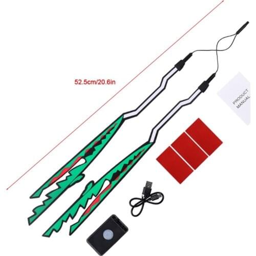 Night Riding Signal Flashing Stripe Bar Motorcycle Helmet Luminous Sticker Decal Portable Decoration Light Bar