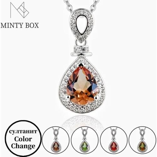Diaspore Sultanite Color Change Gemstone Pendant For Women Solid 925 Sterling Silver 2.5CT Gemstone Necklace for Engagement