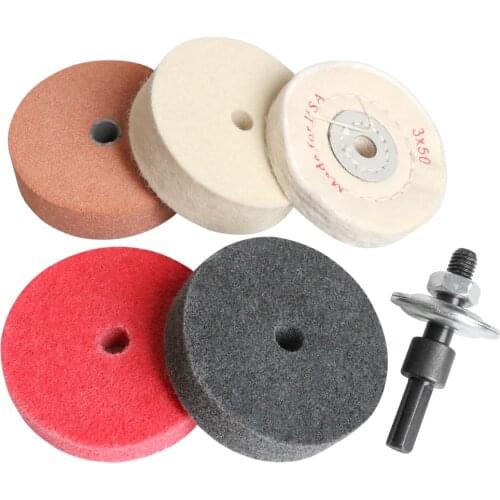 1pc 75*20*10mm Nylon Fiber Polishing Wheel Non-woven Unitized Wheel 7P 240# Cotton Wool felt Buffing wheel
