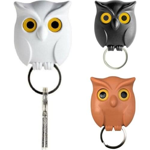 1Pc Owl Key Holder Magnet Wall Rack Magnetic Mount Hook Organizer Door Hanger Storage Night Owl Magnetic Wall Key Hook