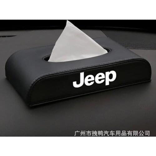 1 Pcs New Car Style PU Quality Tissue Box for Jeep Ranegade Patriot Wrangler Grand Cherokee Copass Trail Hawk Rubicon Accessorie