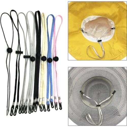 10Pcs Flexible Removable Elastic Hat Chin Cord Straps Adjustable Cord Fasteners Sports Hat Camping Wind Clip Lanyard Cord Hot