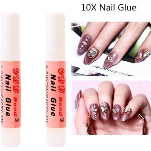 10PCS mini professional beauty nail polish acrylic glue durable nail art decoration