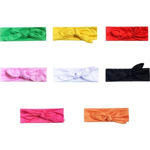 10Pcs Solid Color Baby Kids Bow Headband Headwear Seamless Super Soft Nylon Chiffon Hair Band Cute Princess Hair Accessories