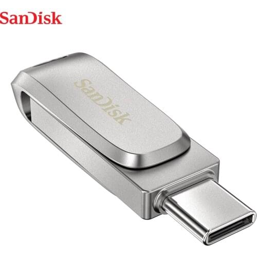 100% Original SanDisk USB Flash Drive 32GB 64GB 128GB 256GB 512GB Type-C OTG USB 3.1 Memory Stick Metal U Disk SDDDC4 Pendrive