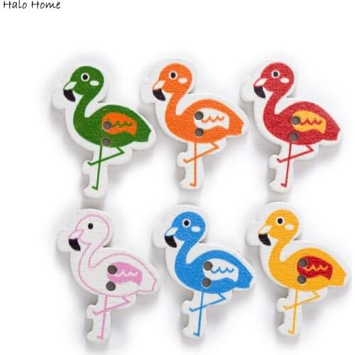 30pcs Cartoon Standing Bird Wood Buttons Sewing Scrapbooking Clothing Headwear Handmade Home Decor Accessories DIY 25x21mm