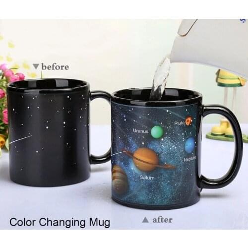 330ml Creative Ceramic Color Changing Cup High Temperature Resistant Coffee Cup Friend Gift Student Breakfast Tumbler Star