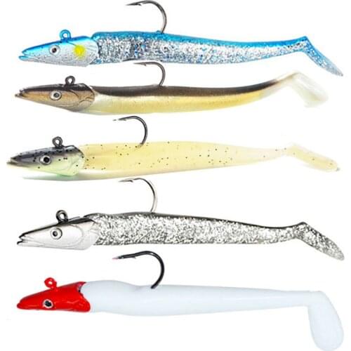 5pcs Swimbaits Weight Head JIG Glow Soft Lure 10g Soft Bait with Fishing Hook Tackle Pesca Sea Bass Fishing Lure Artificial Fish