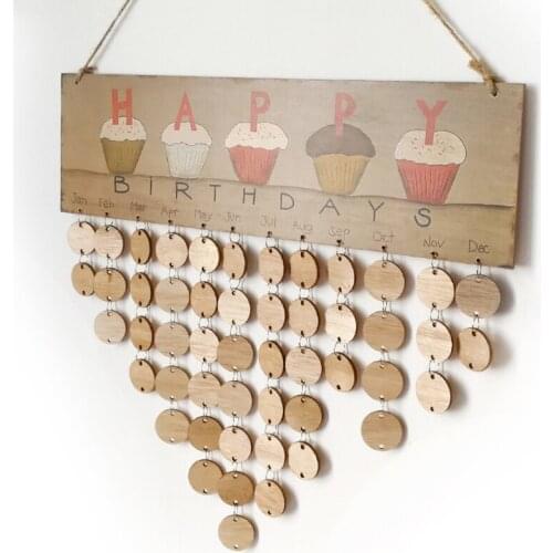 50Pcs Wooden Round Discs Slices Metal Ring For DIY Birthday Board Calendar Craft L4MB