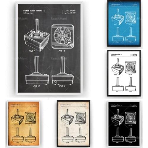 Atari 2600 1980 Patent Print Wall Art Poster Gamer Blueprint Gifts