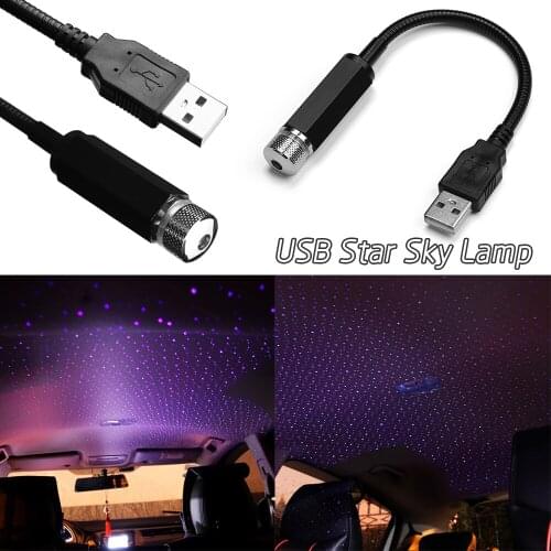 Car Roof USB Star Sky Lamp Ceiling Blue Purple Light Home Party Lights Romantic USB Atmosphere Night Light LED Projector