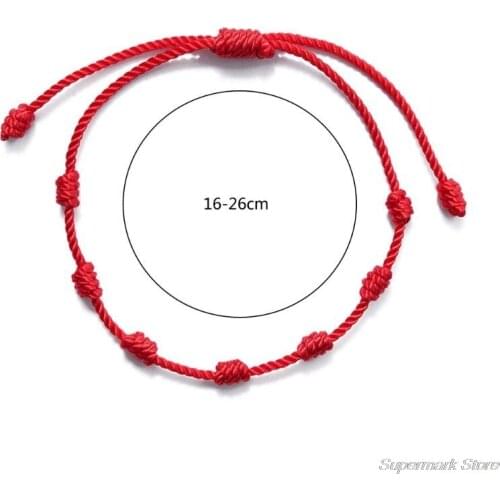 2Pcs 7 Knots Red String Bracelet for Protection Evil Eye Good Luck Amulet for Success and Prosperity Friendship Bracelet F05 21