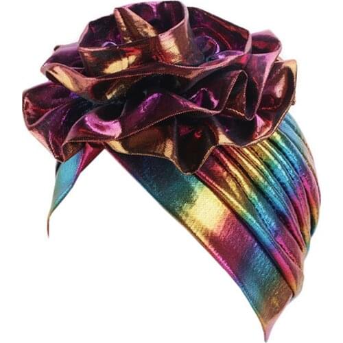 Colorful Flower Style Turban Women Muslim Headscarf Fashion Chemo Cap