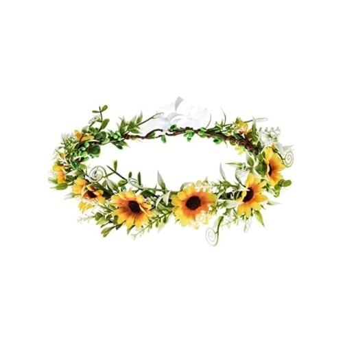 DDazzling Green Leaf Floral Crown Eucalyptus Flower Women Girls Headband Flower Headpiece Bridal Halo Photo Prop