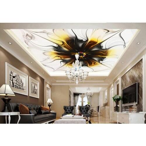 Home Decoration wallpaper 3d modern Fantasy Flowers smoke ceiling frescoes 3d ceiling murals wallpaper
