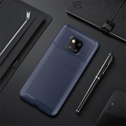 For Huawei Mate 20 Pro 20X 30 40 Lite Y9A Carbon Fiber Hybrid Protective Slim Soft Shockproof Back Case Cover