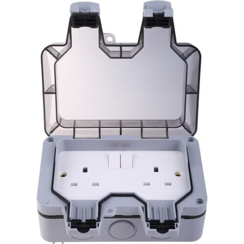 UK/EU Plug Electrical Wall Socket Outdoor Waterproof Replaceable Switch Dust-proof Power Outlet for Garden Courtyard