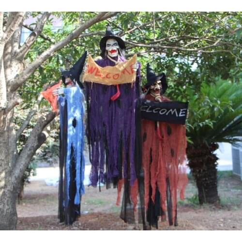 Hoerrible Skeleton Ghost Halloween Haunted house Decoration Glowing Red Led Eyes amazing sound effects party Spooky Decor 45.3