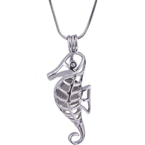 2017 Attrative seahorse Necklace Pendant Animal Cage Pendant wholesal ecage pendant