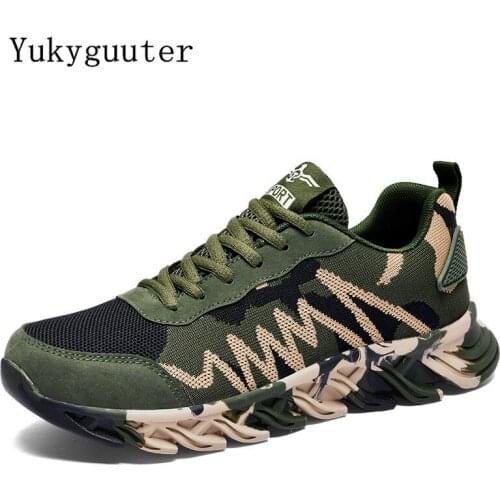 Men Woman Sport Running Shoes Couple Camouflage Outdoor Breathable Thick Sole Lightweight Athletic Mesh Sneakers Spring Summer