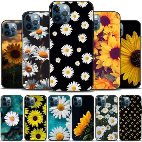 Summer Daisy Sunflower Floral Phone Cover for iPhone 12 11 Pro Max XR X 8 7 6 Plus Soft Silicone Case For iPhone XS Max SE 2020
