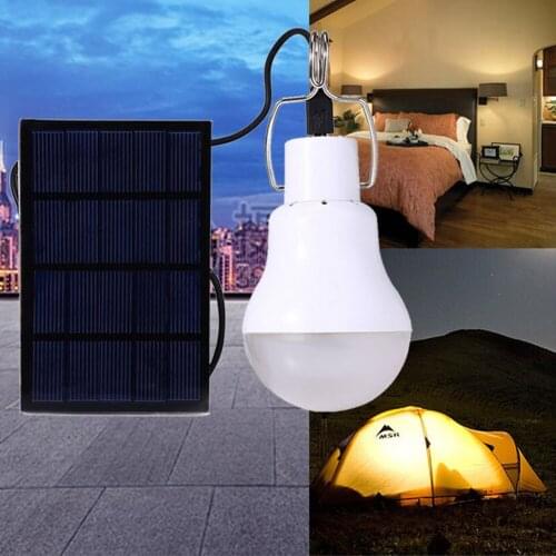 Outdoor 12 LED Solar Bulb Portable Solar Powered Light Bulb with Hanging Hook Emergency Energy Saving Bulb for Camping Tent
