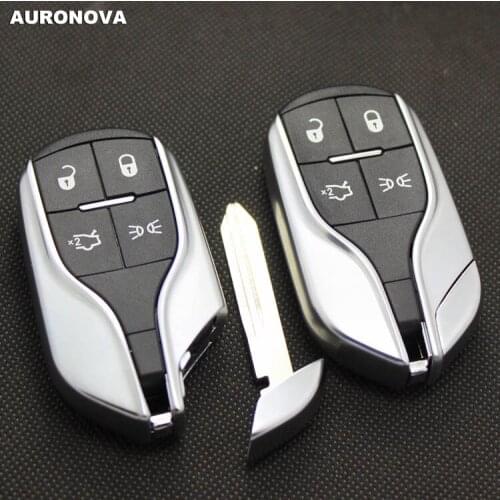 AURONOVA New Replace Smart Key Shell for Maserati Ghibli Levante Quattroporte GT 4 Buttons Original Remote Car Key Case DIY