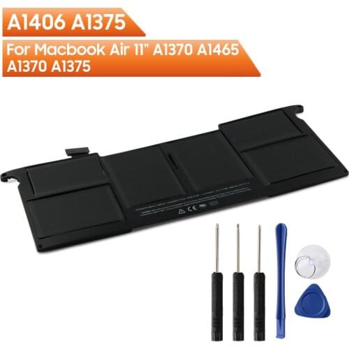 Original Replacement Battery A1406 A1375 For Macbook Air 11" A1370 A1465 Authentic Rechargeable Battery 4680mAh