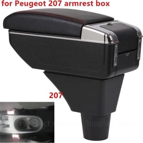 For Peugeot 207 Armrest Box For Peugeot 207 central storage content storage box with cup holder ashtray USB interface