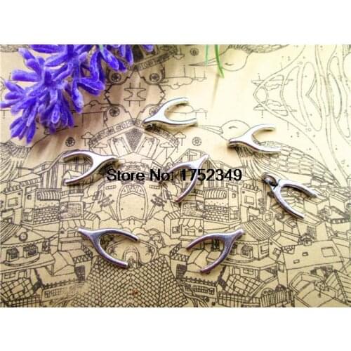 25pcs bone charms-- Antique silver Lovely Bone Charm Pendant 15x7mm