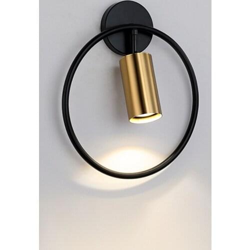 Post Modern LED Wall Lamps Luxury Round E27 Black/Gold Sconce Bedroom Living Room Bedside Home Decor Wall Spot Lighting Fixture
