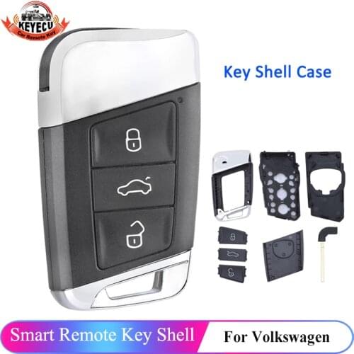 KEYECU 3 Button for VW Volkswagen Passat B8 Magotan Superb A7 2015 2016 2017 2018 Car Remote Smart Key Shell Case Fob