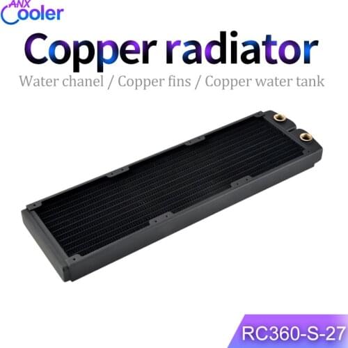 RC360-S-27 copper heat radiator black color 360mm water cooling radiator for CPU GPU water cooling system