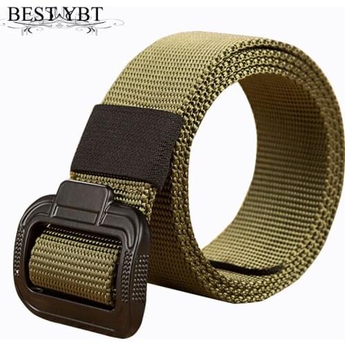 Best YBT Unisex Canvas Belt Metal Smooth Buckle Belt Military Operations Fashion Youth Cowboy Outdoor Sport Men And Women Belt