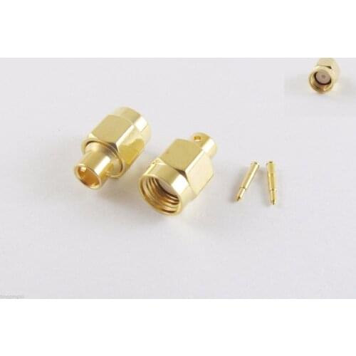 10pcs SMA Male Plug Solder For Semi-Rigid RG402 0.141" Cable RF Connector